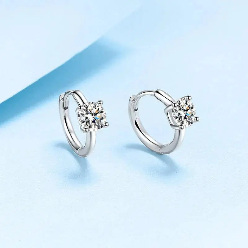 0.5ct Moissanite White Gold Stud Earrings for Women in Solid 925 Sterling Silver TETAEA