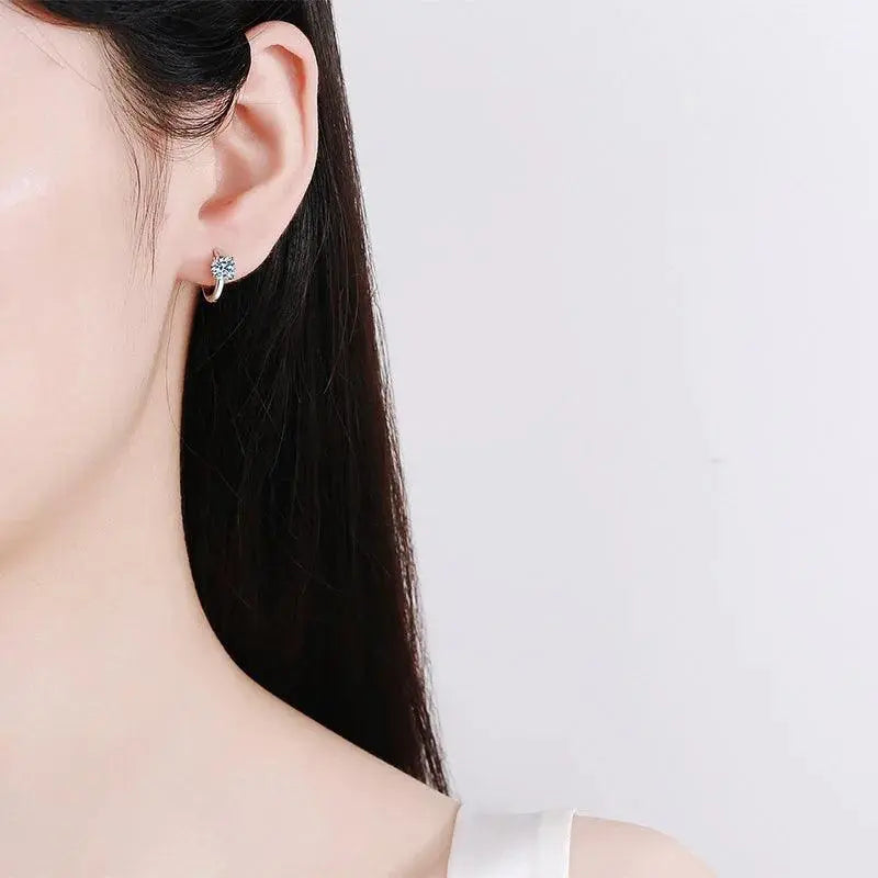 0.5ct Moissanite White Gold Stud Earrings for Women in Solid 925 Sterling Silver TETAEA