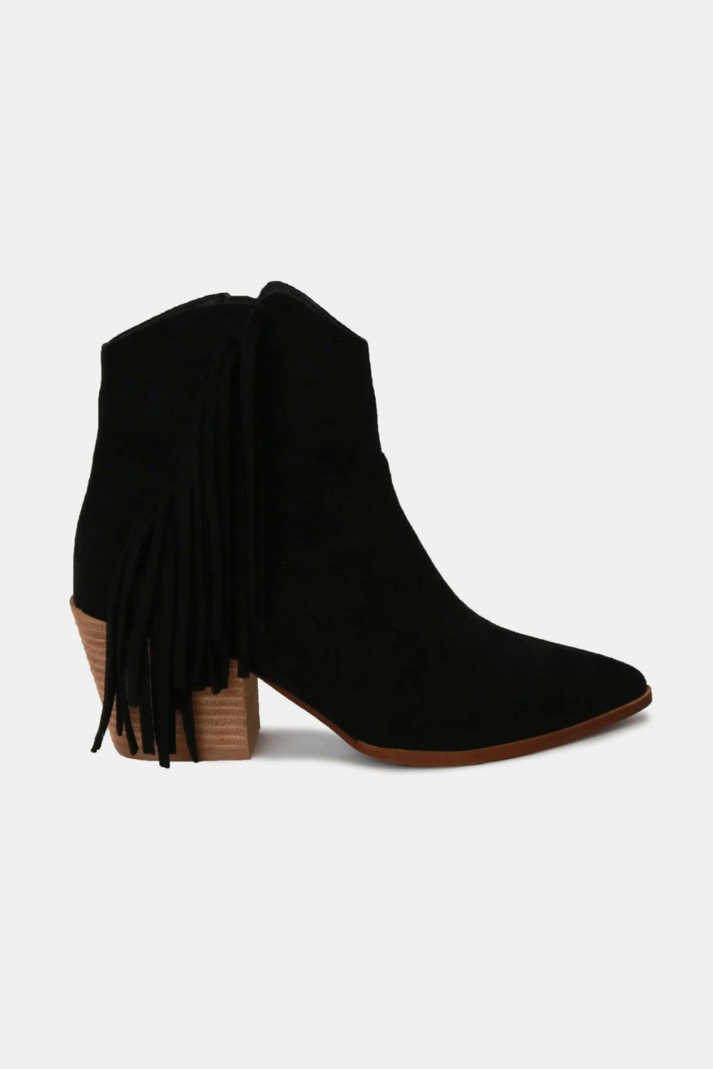 Beast Fashion Suede Fringe Point Toe Ankle Boots Trendsi