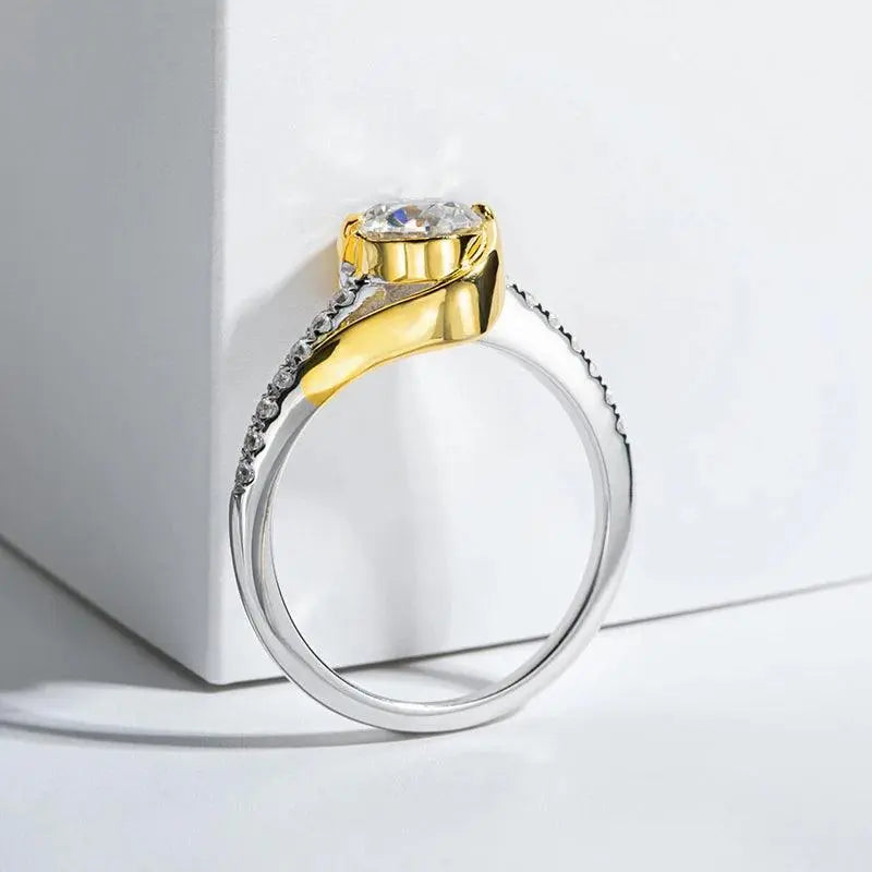 1 Carat Luxury Round All Moissanite Ring 925 Sterling Silver TETAEA