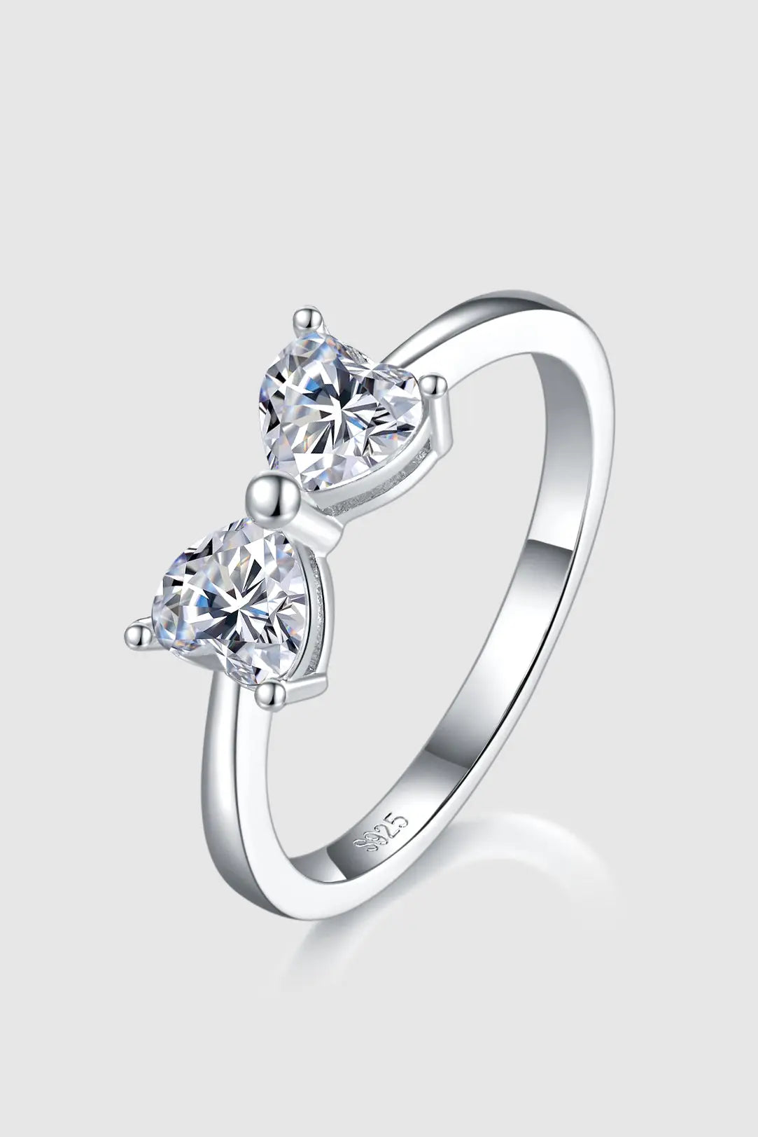 1 Carat Moissanite 925 Sterling Silver Bow Ring Trendsi