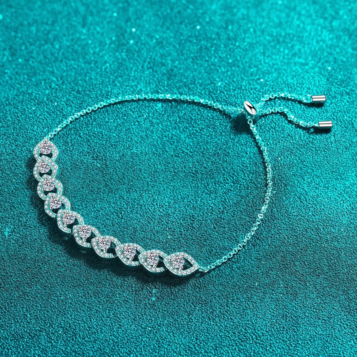 1 Carat Moissanite 925 Sterling Silver Bracelet Trendsi