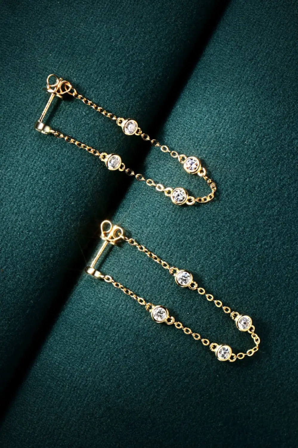1 Carat Moissanite 925 Sterling Silver Chain Earrings Trendsi