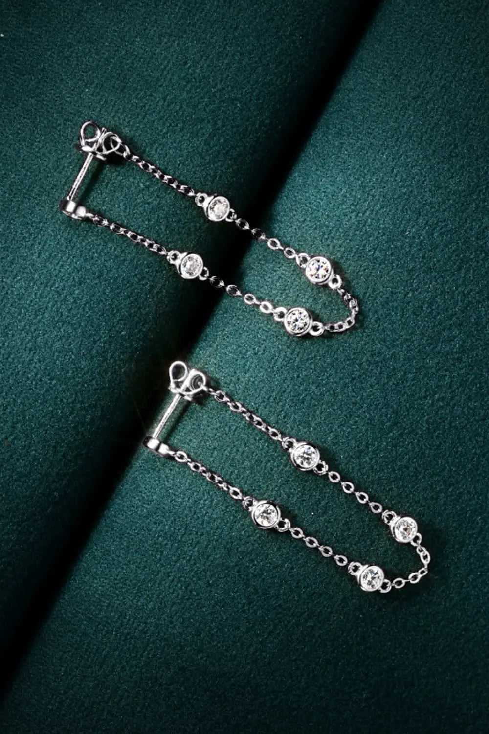 1 Carat Moissanite 925 Sterling Silver Chain Earrings Trendsi