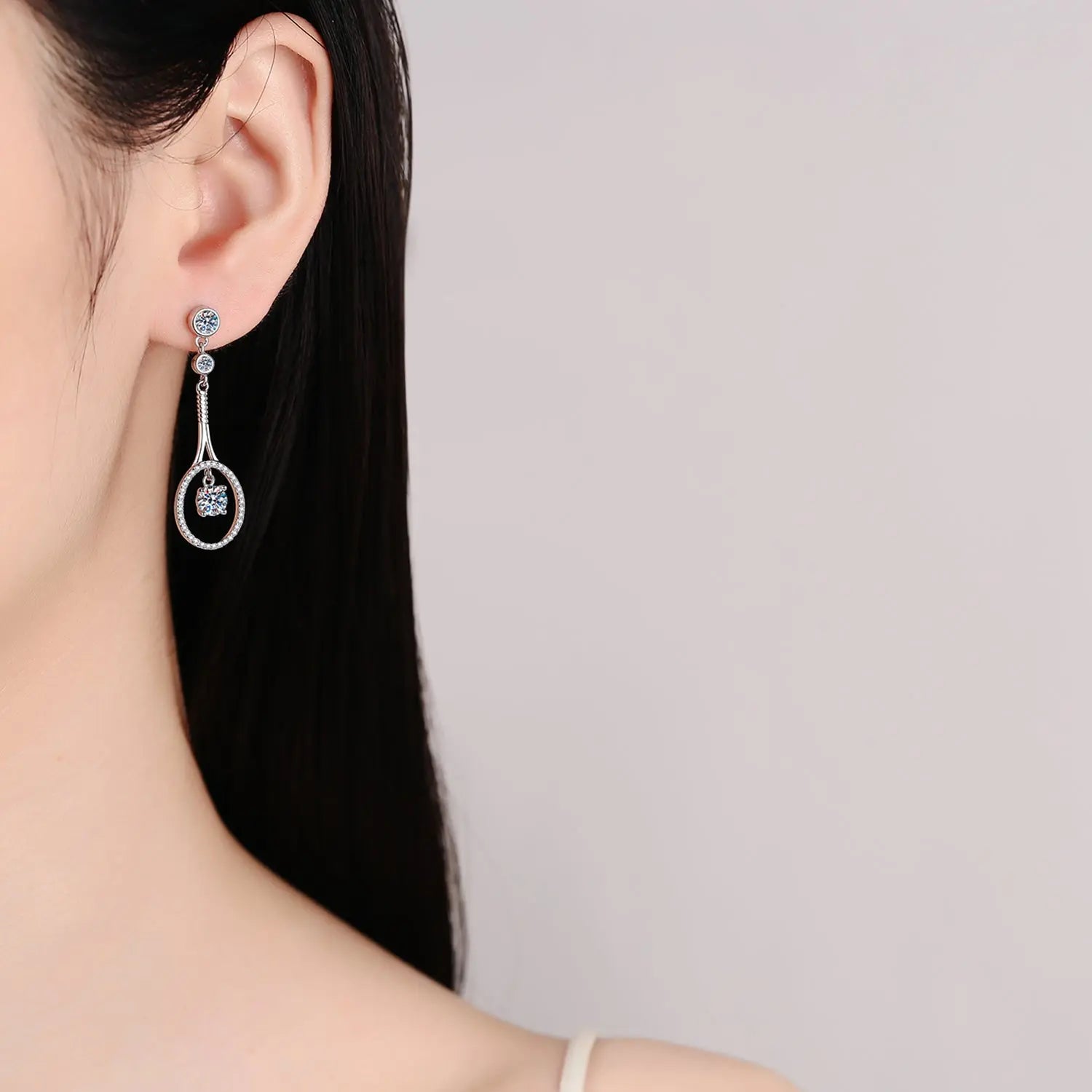 1 Carat Moissanite 925 Sterling Silver Drop Earrings Trendsi