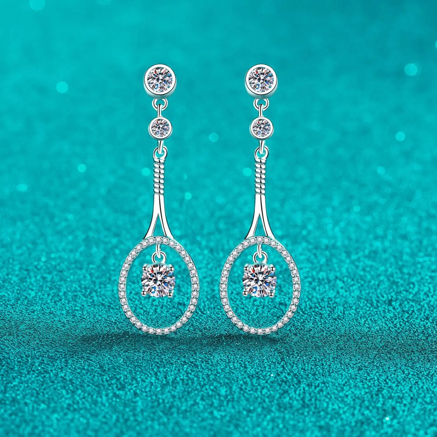 1 Carat Moissanite 925 Sterling Silver Drop Earrings Trendsi
