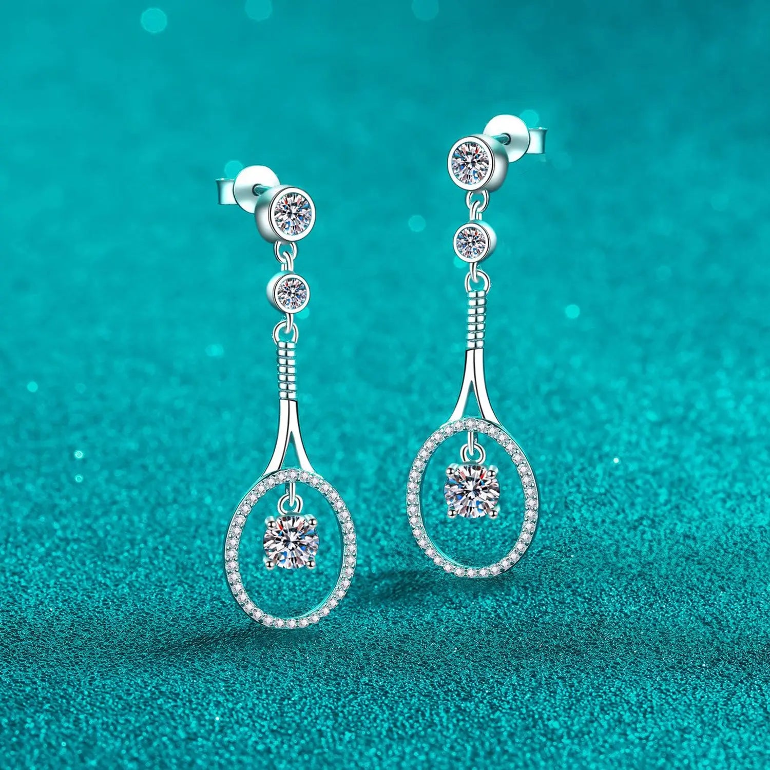 1 Carat Moissanite 925 Sterling Silver Drop Earrings Trendsi