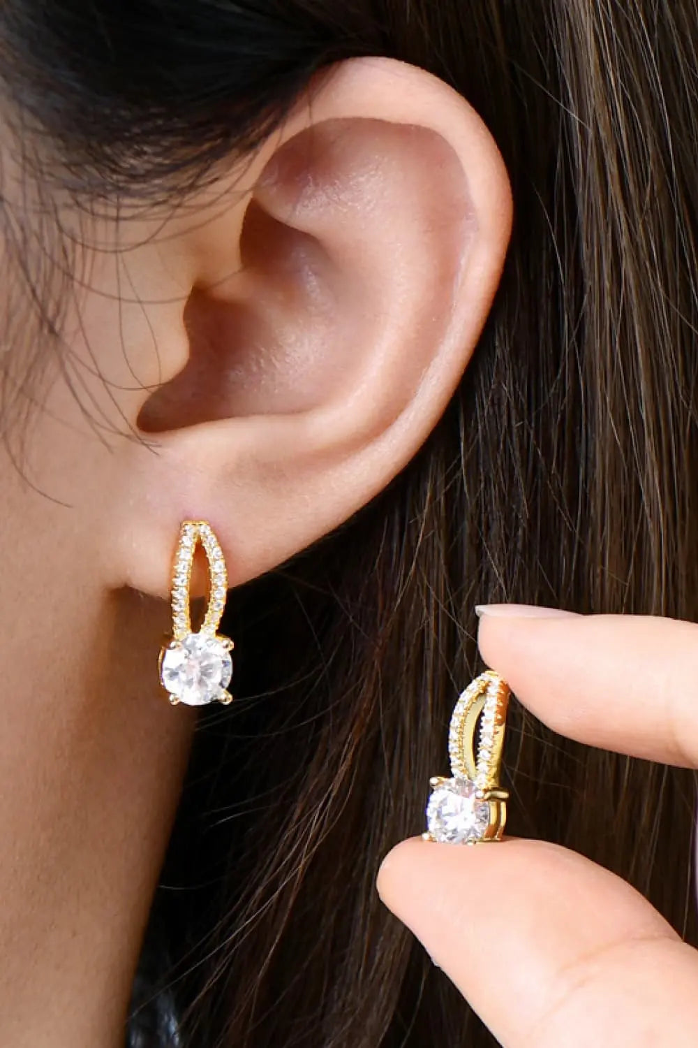 1 Carat Moissanite 925 Sterling Silver Earrings Trendsi