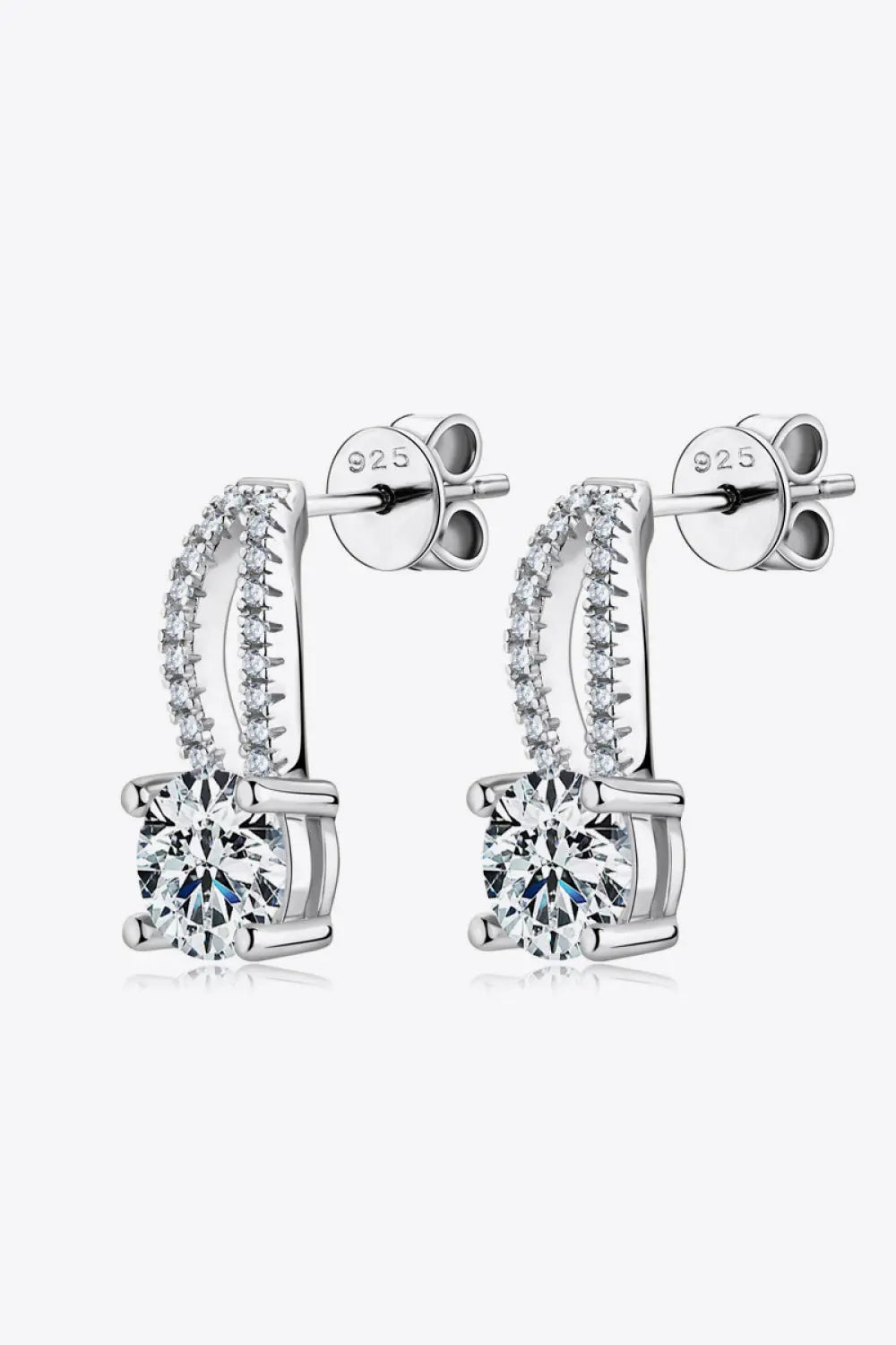 1 Carat Moissanite 925 Sterling Silver Earrings Trendsi