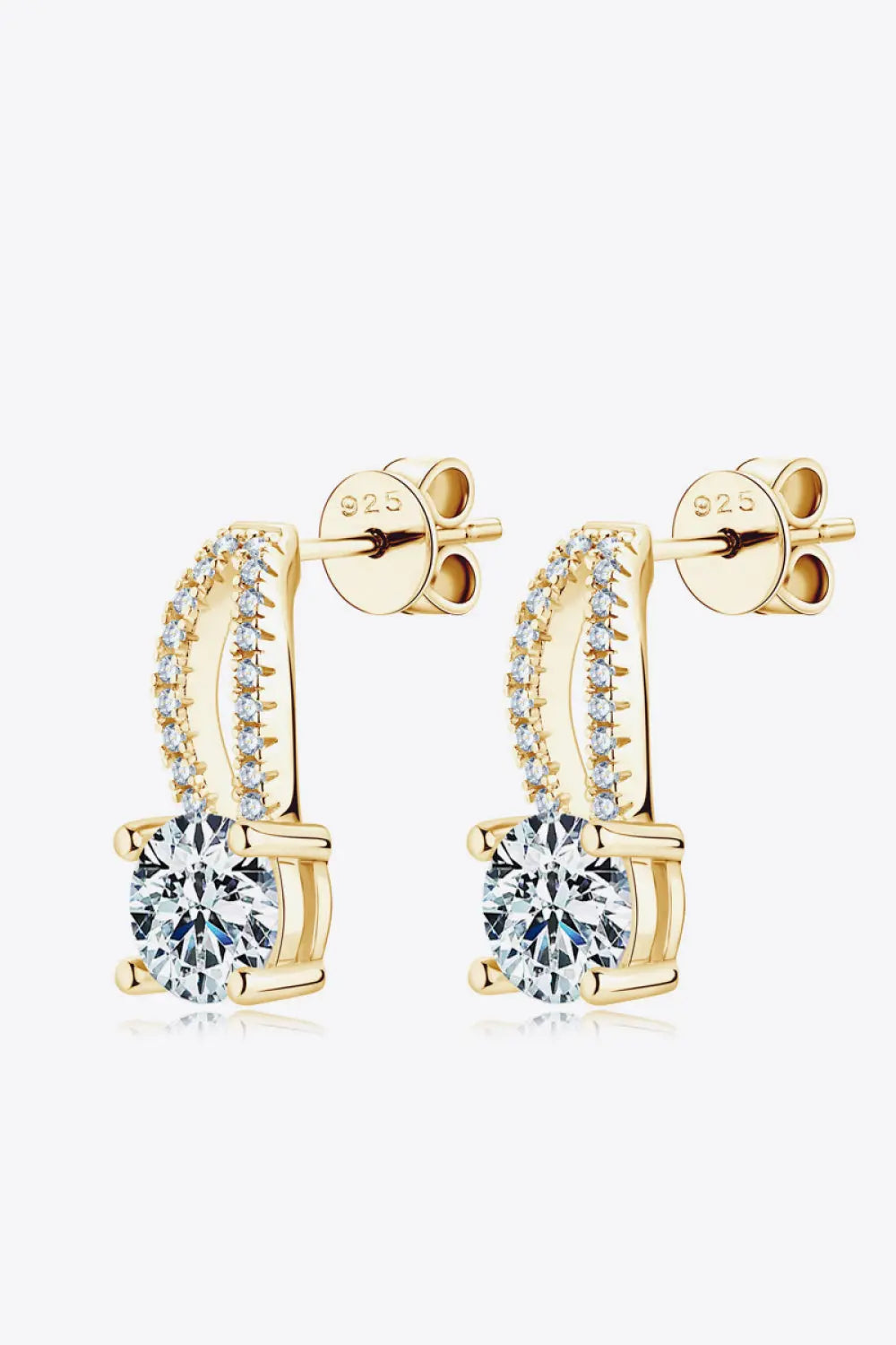 1 Carat Moissanite 925 Sterling Silver Earrings Trendsi
