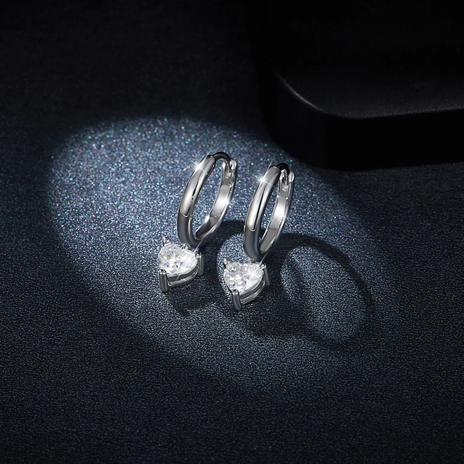 1 Carat Moissanite 925 Sterling Silver Heart Earrings Trendsi