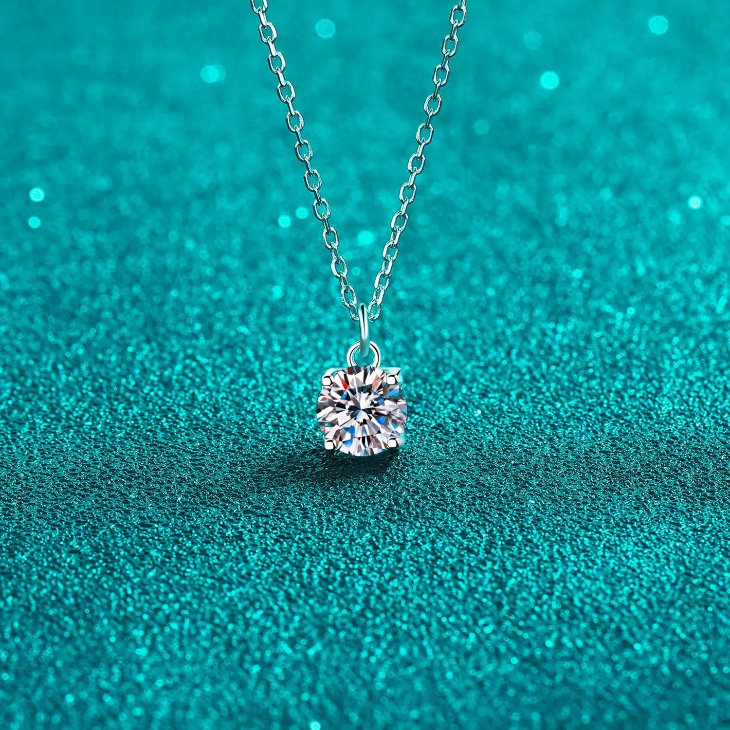 1 Carat Moissanite 925 Sterling Silver Necklace Trendsi