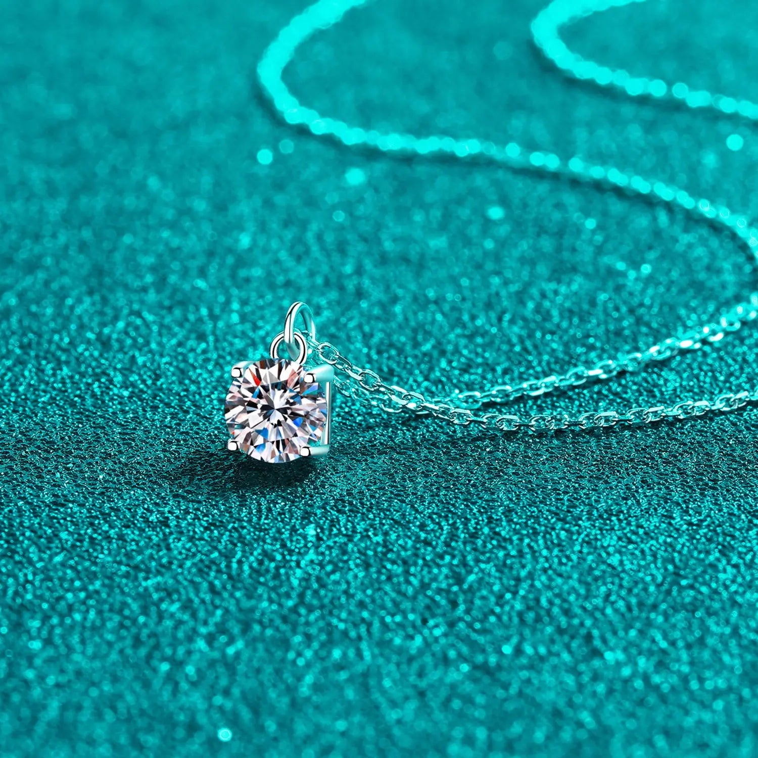 1 Carat Moissanite 925 Sterling Silver Necklace Trendsi