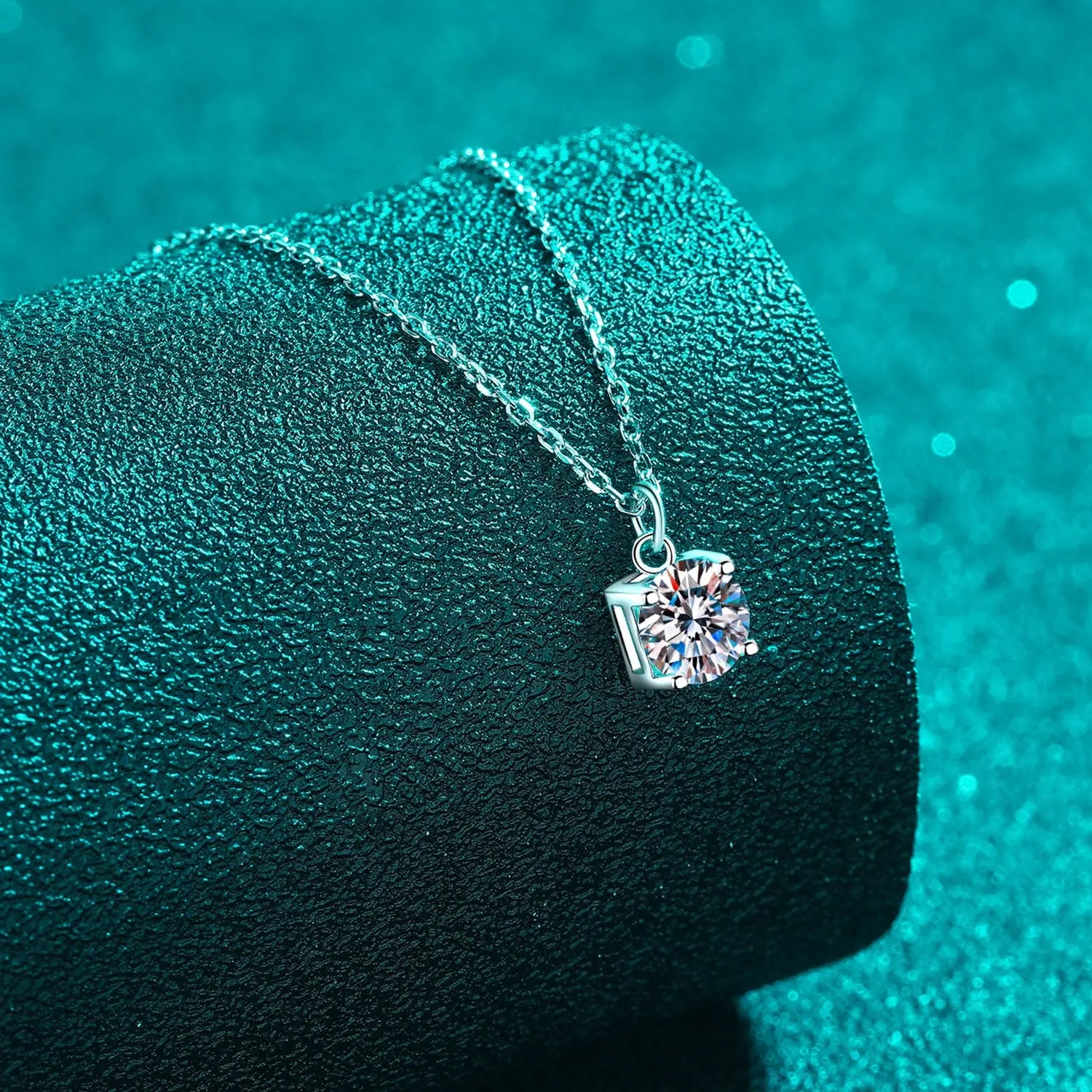 1 Carat Moissanite 925 Sterling Silver Necklace Trendsi