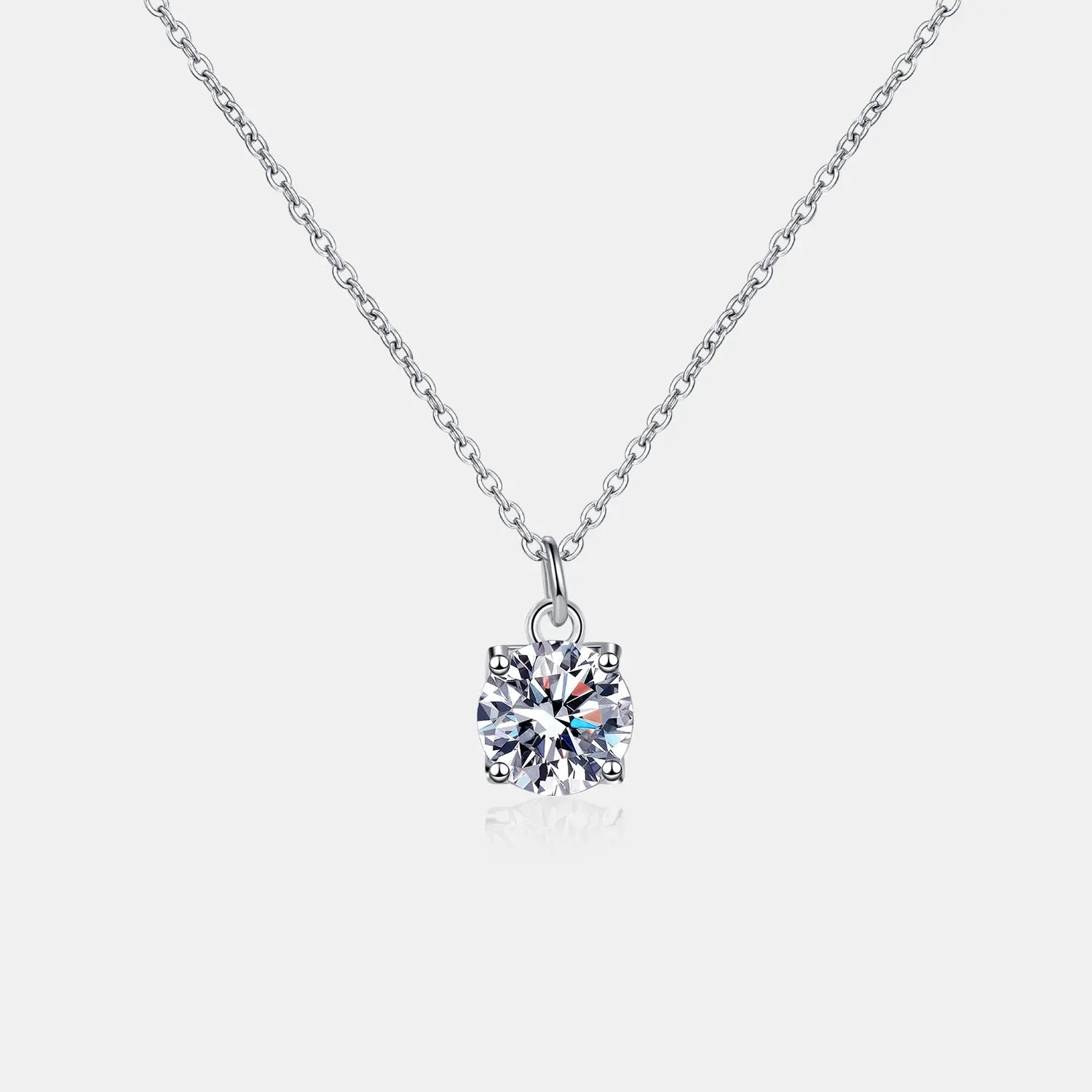 1 Carat Moissanite 925 Sterling Silver Necklace Trendsi