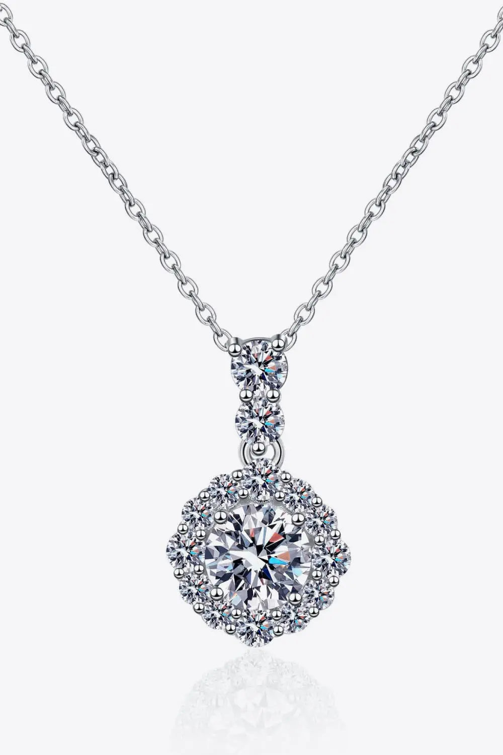 1 Carat Moissanite 925 Sterling Silver Necklace Trendsi