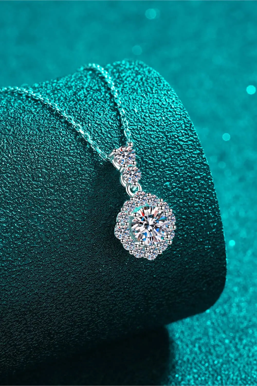 1 Carat Moissanite 925 Sterling Silver Necklace Trendsi