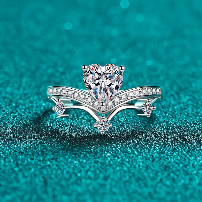 1 Carat Moissanite Zircon 925 Sterling Silver Ring Trendsi