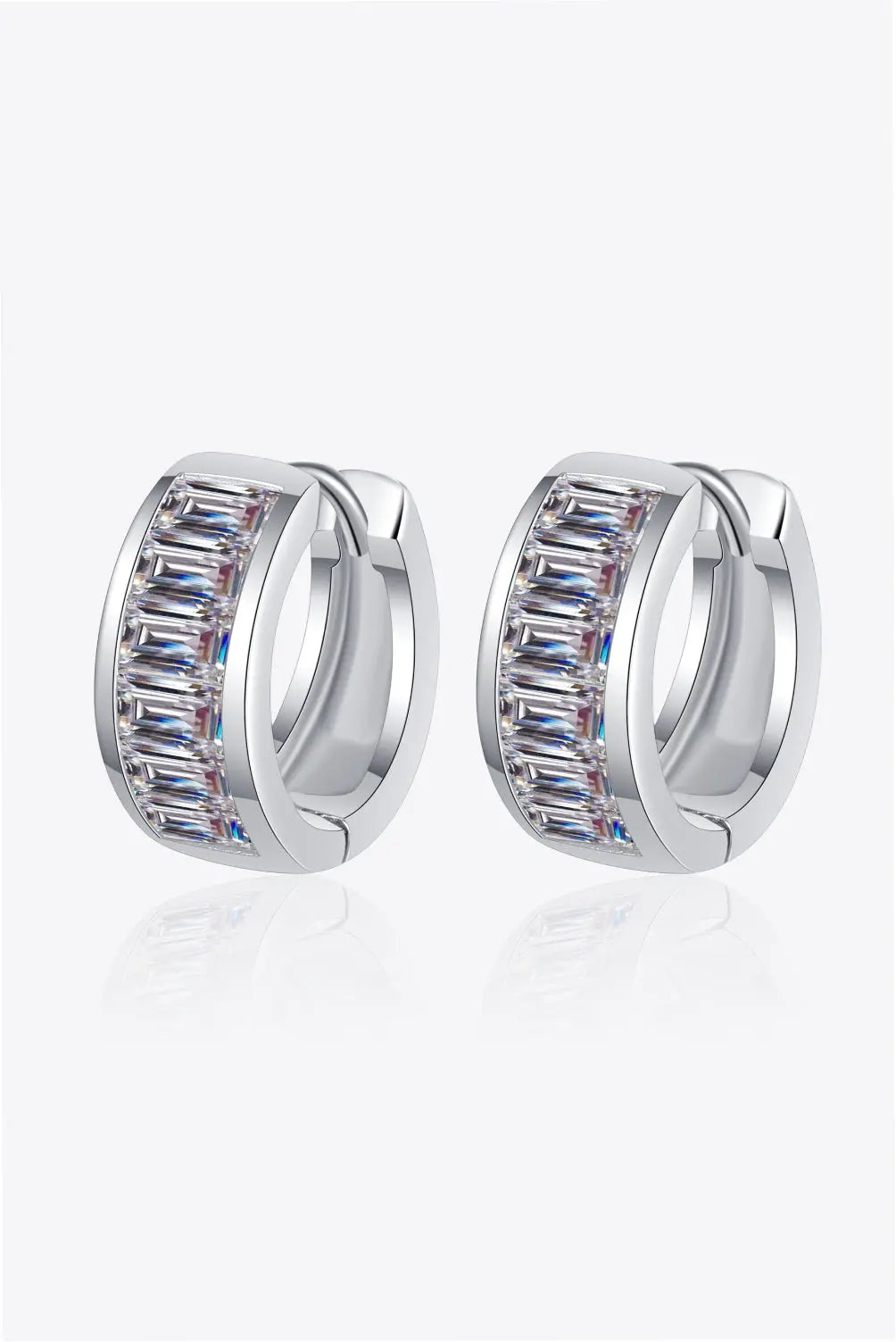 1.8 Carat Moissanite 925 Sterling Silver Huggie Earrings Trendsi