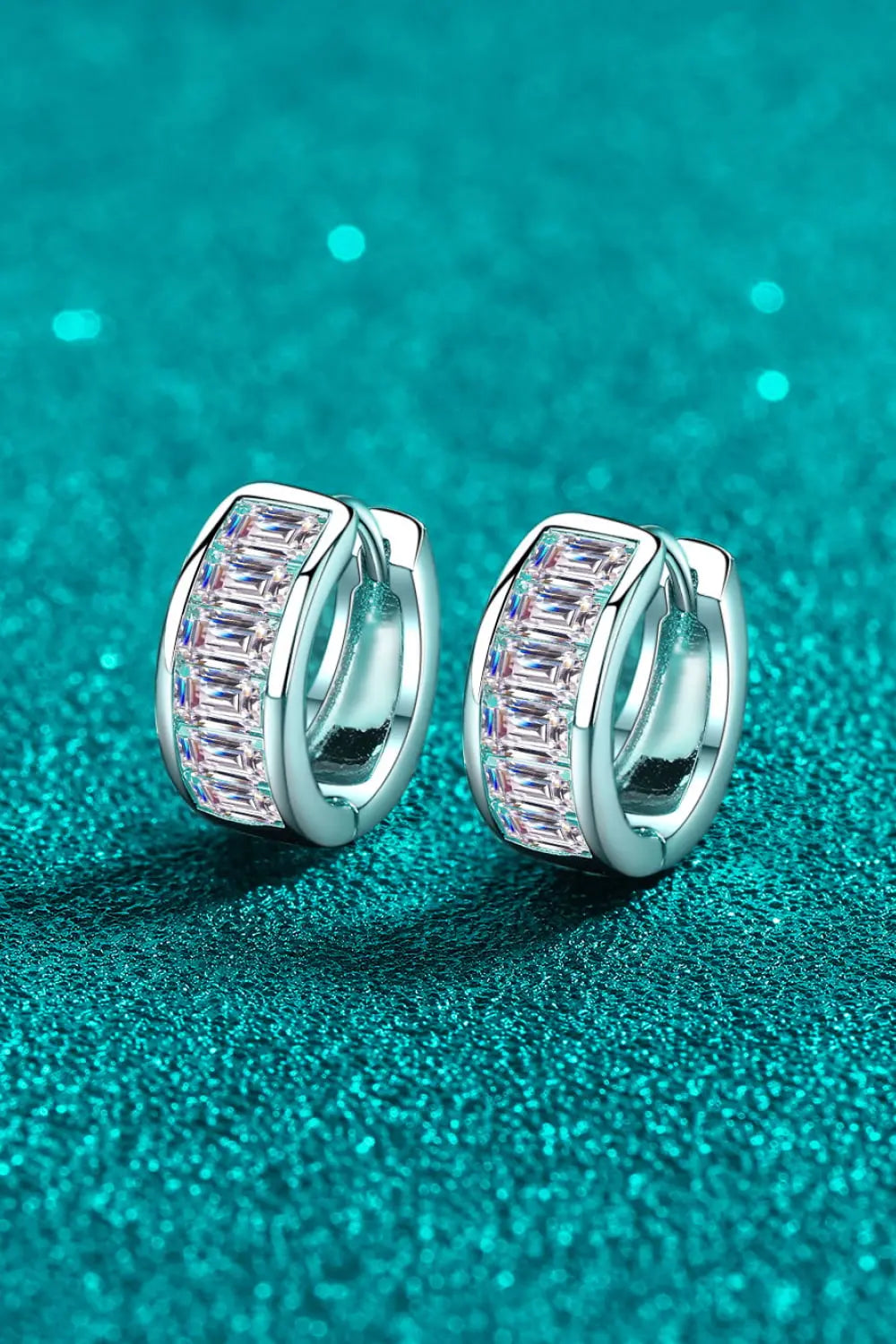 1.8 Carat Moissanite 925 Sterling Silver Huggie Earrings Trendsi