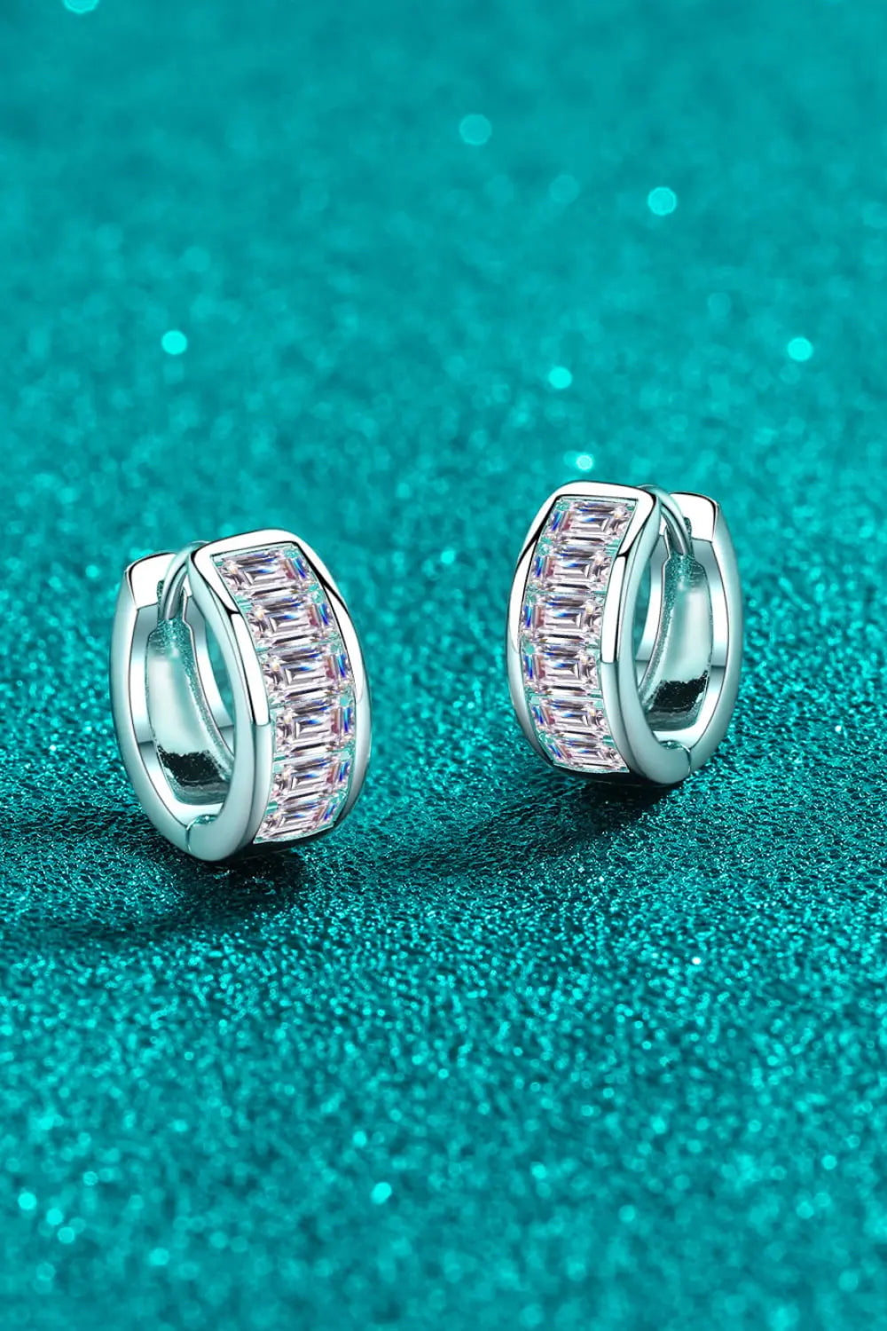 1.8 Carat Moissanite 925 Sterling Silver Huggie Earrings Trendsi
