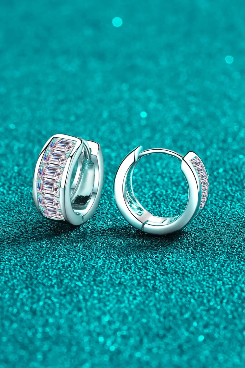 1.8 Carat Moissanite 925 Sterling Silver Huggie Earrings Trendsi