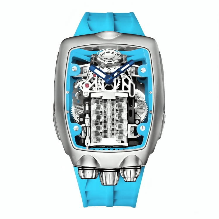 50mm Rare Luxury Men's Automatic Mechanical Sport Watch Bugatti Design Waterproof Durable Strong Case (LUXURY SUITS YOU)