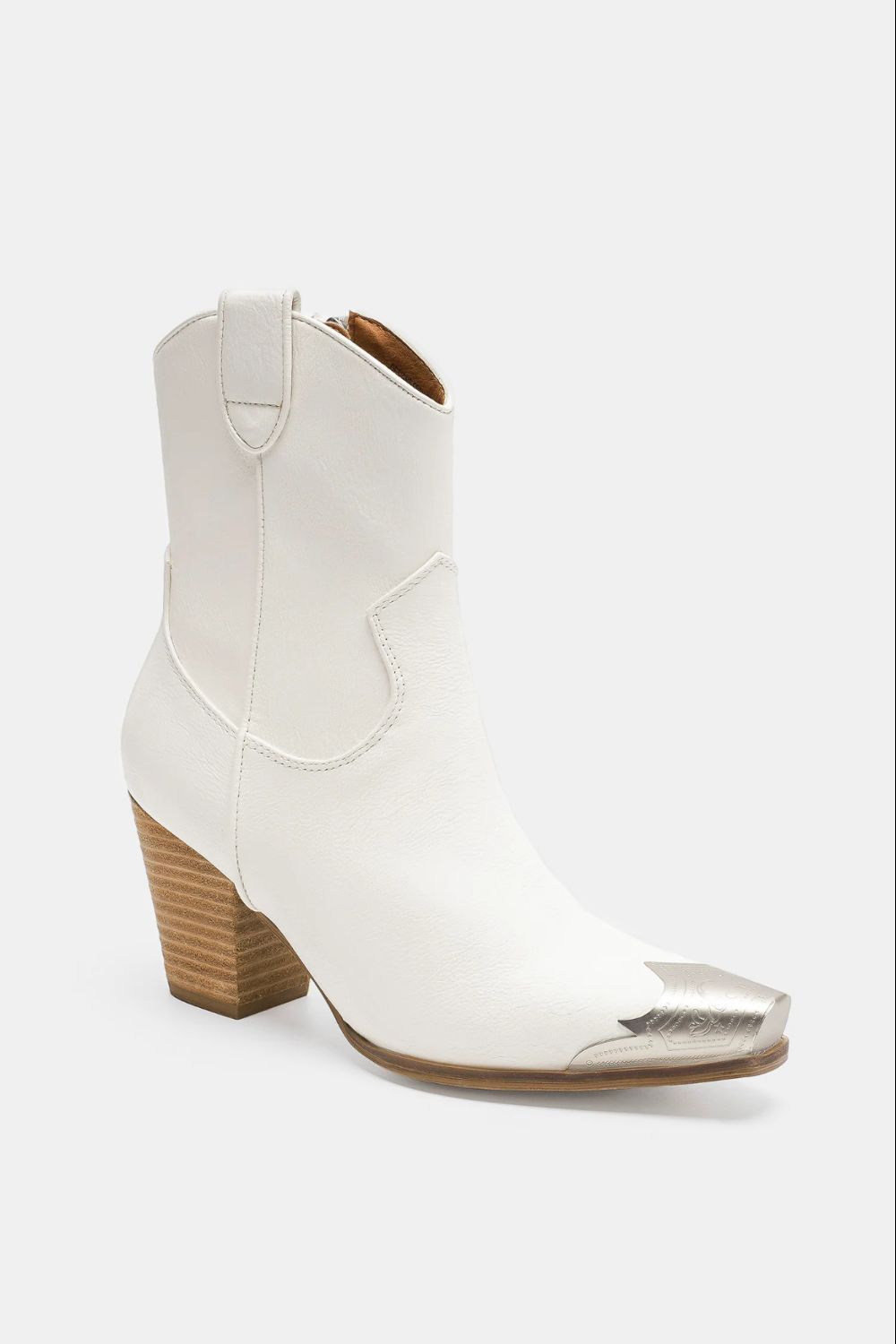 Beast Fashion Faux Leather Block Heel Boots with Side Zippers Trendsi