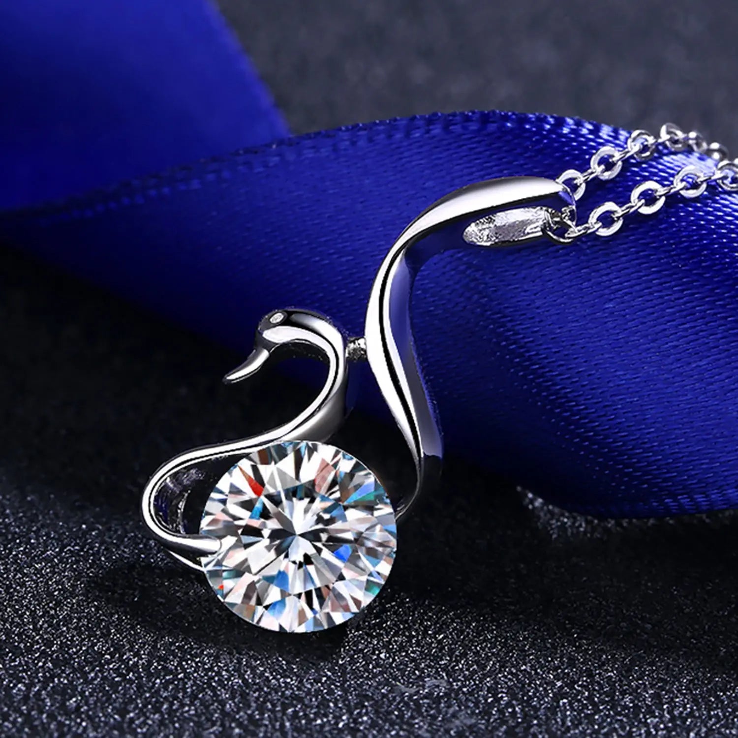 2 Carat Moissanite 925 Sterling Silver Necklace Trendsi