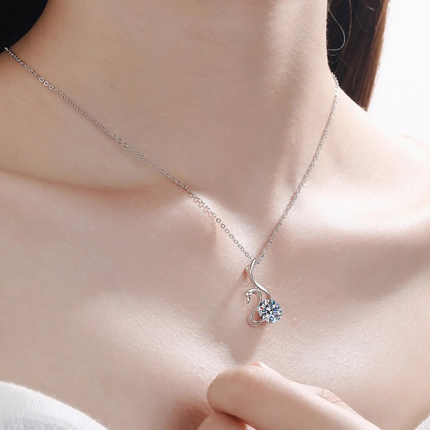 2 Carat Moissanite 925 Sterling Silver Necklace Trendsi