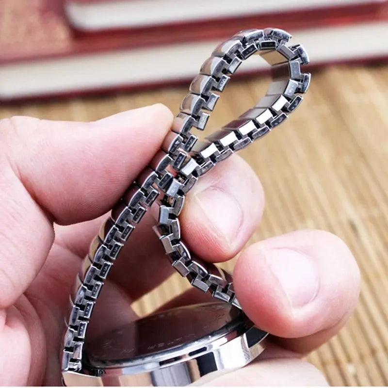 2024 Old Men Women Couples Watches Flexible Elastic Strap Fashion Simple Large Digital Stainless Steel Electronic Wristwatches TETAEA