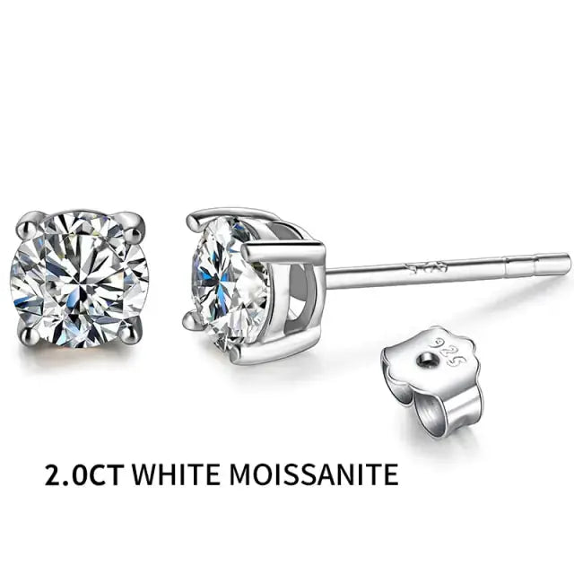 2CT Moissanite Stud Earrings TETAEA