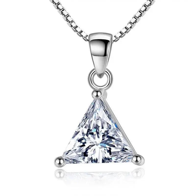 2ct Triangle Cut Moissanite Diamond Pendant TETAEA