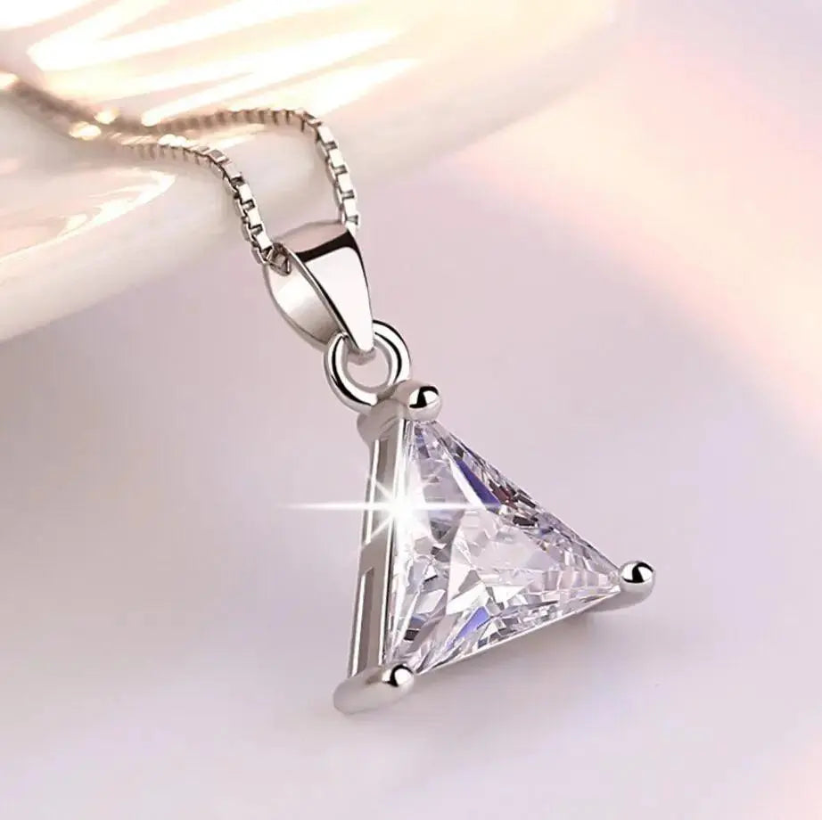 2ct Triangle Cut Moissanite Diamond Pendant TETAEA