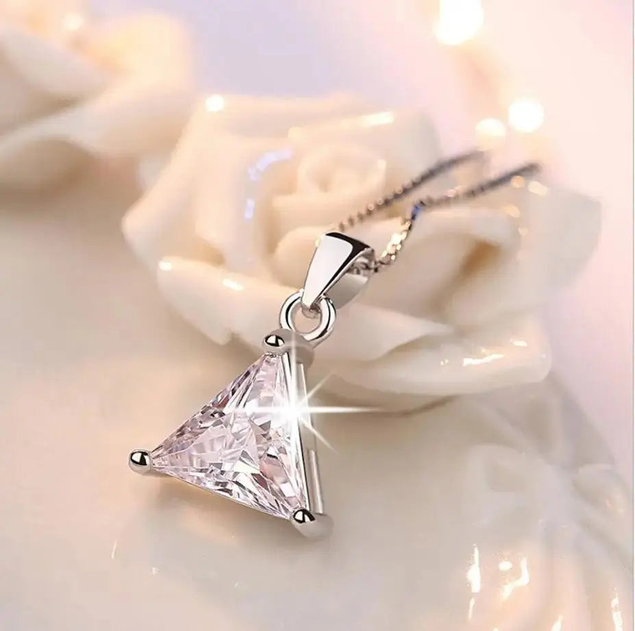 2ct Triangle Cut Moissanite Diamond Pendant TETAEA
