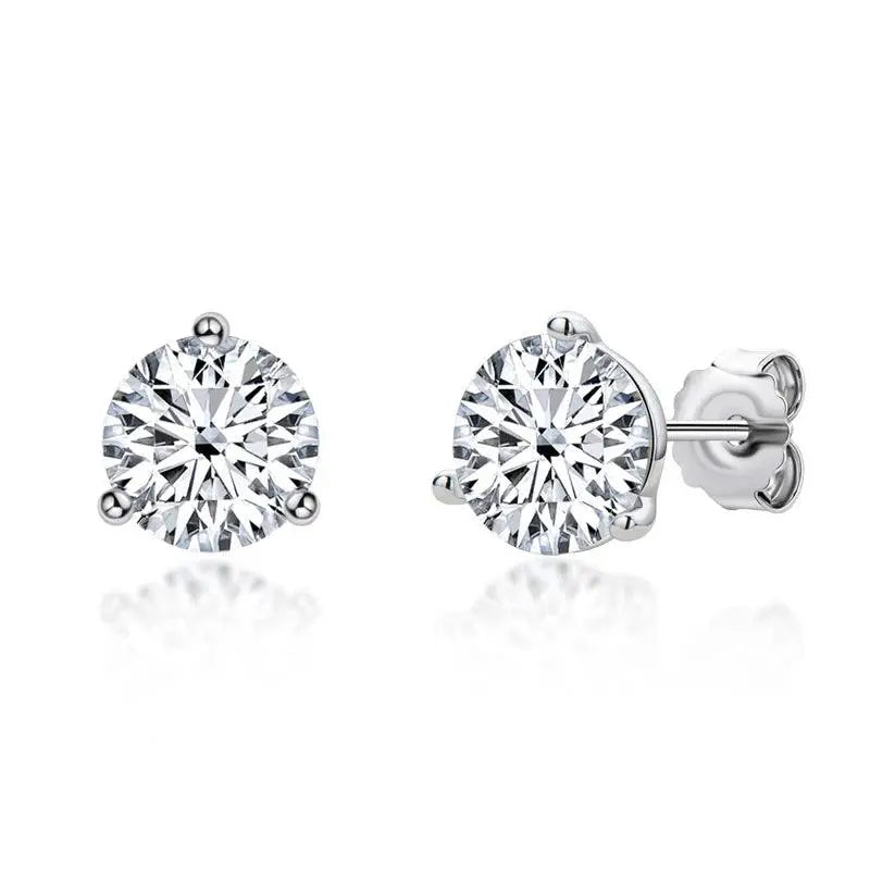 2ct Yellow Gold 925 Sterling Silver Fashion Stud Earrings TETAEA