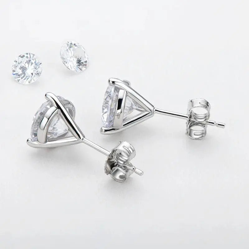 2ct Yellow Gold 925 Sterling Silver Fashion Stud Earrings TETAEA
