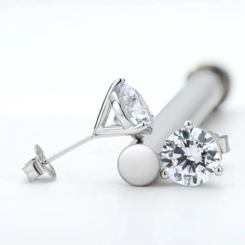 2ct Yellow Gold 925 Sterling Silver Fashion Stud Earrings TETAEA