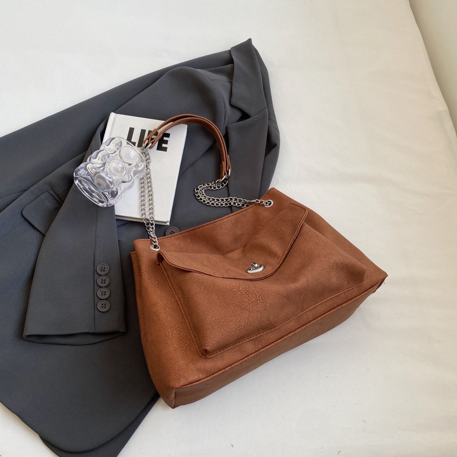 PU Leather Shoulder Bag Trendsi