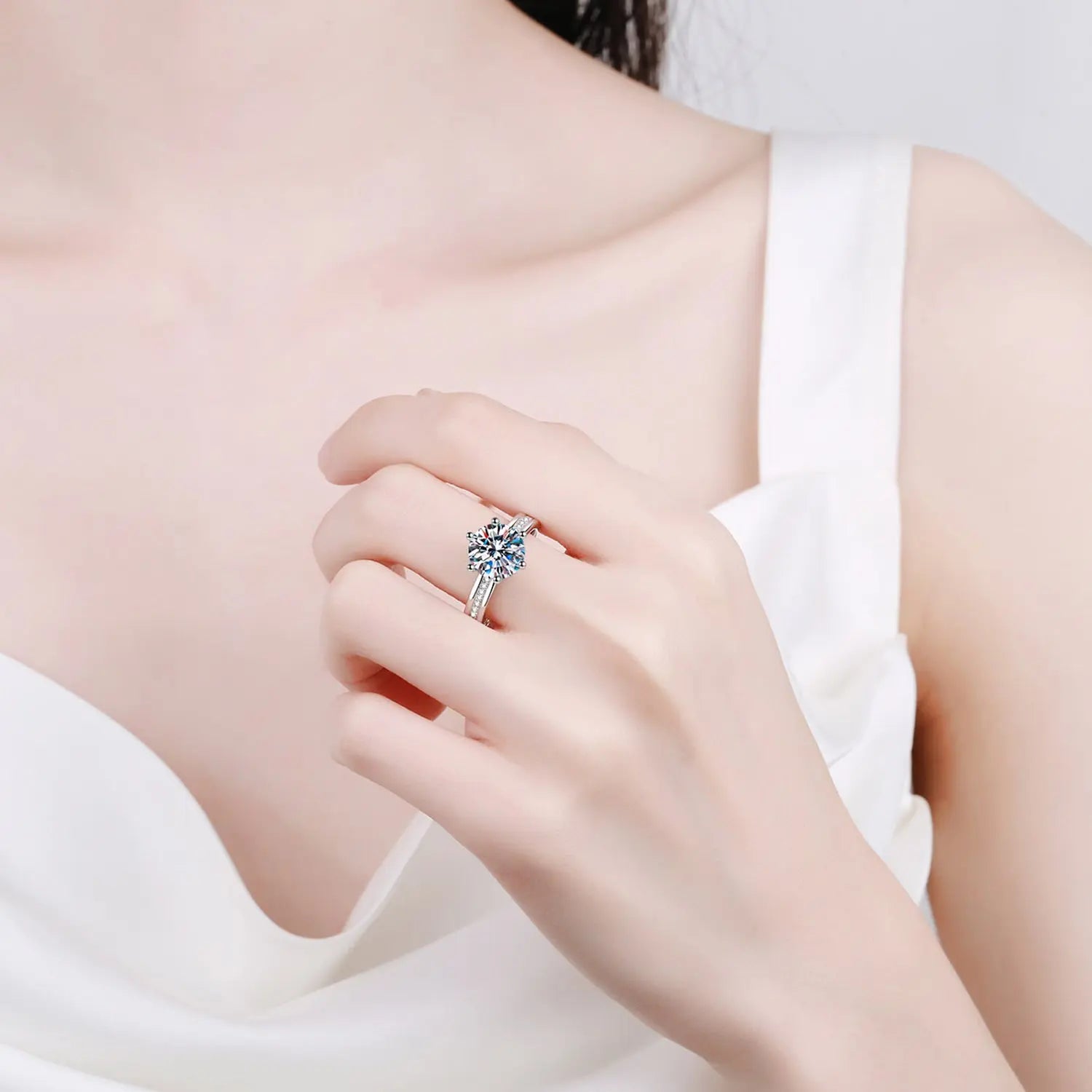 3 Carat Moissanite 925 Sterling Silver Ring Trendsi