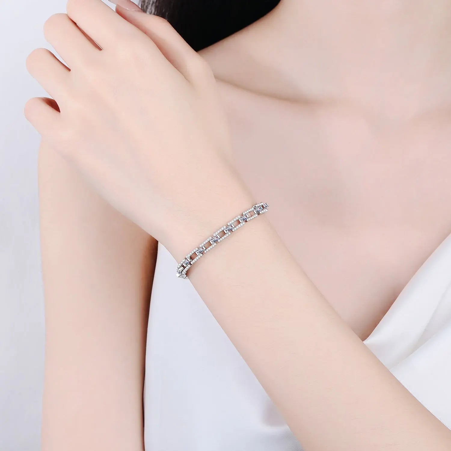 3.2 Carat Moissanite 925 Sterling Silver Bracelet Trendsi