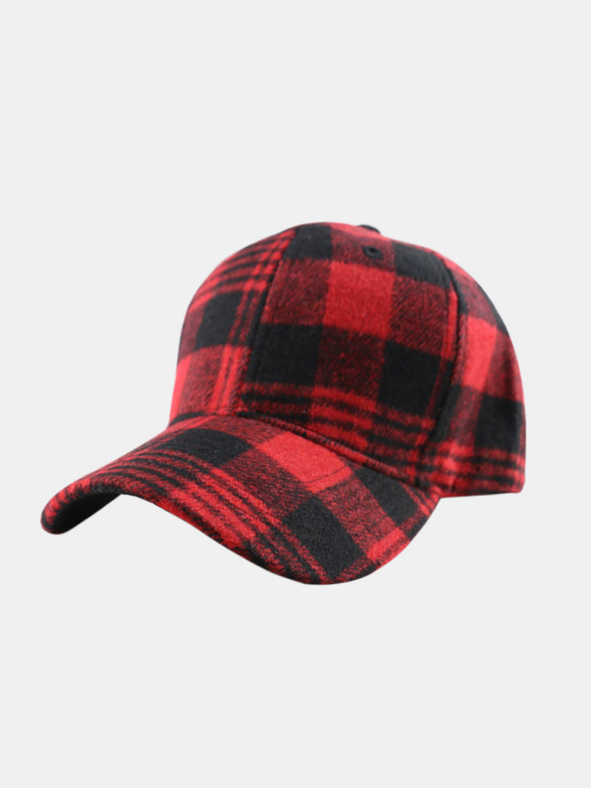 Plaid Adjustable Cotton Baseball Cap Trendsi