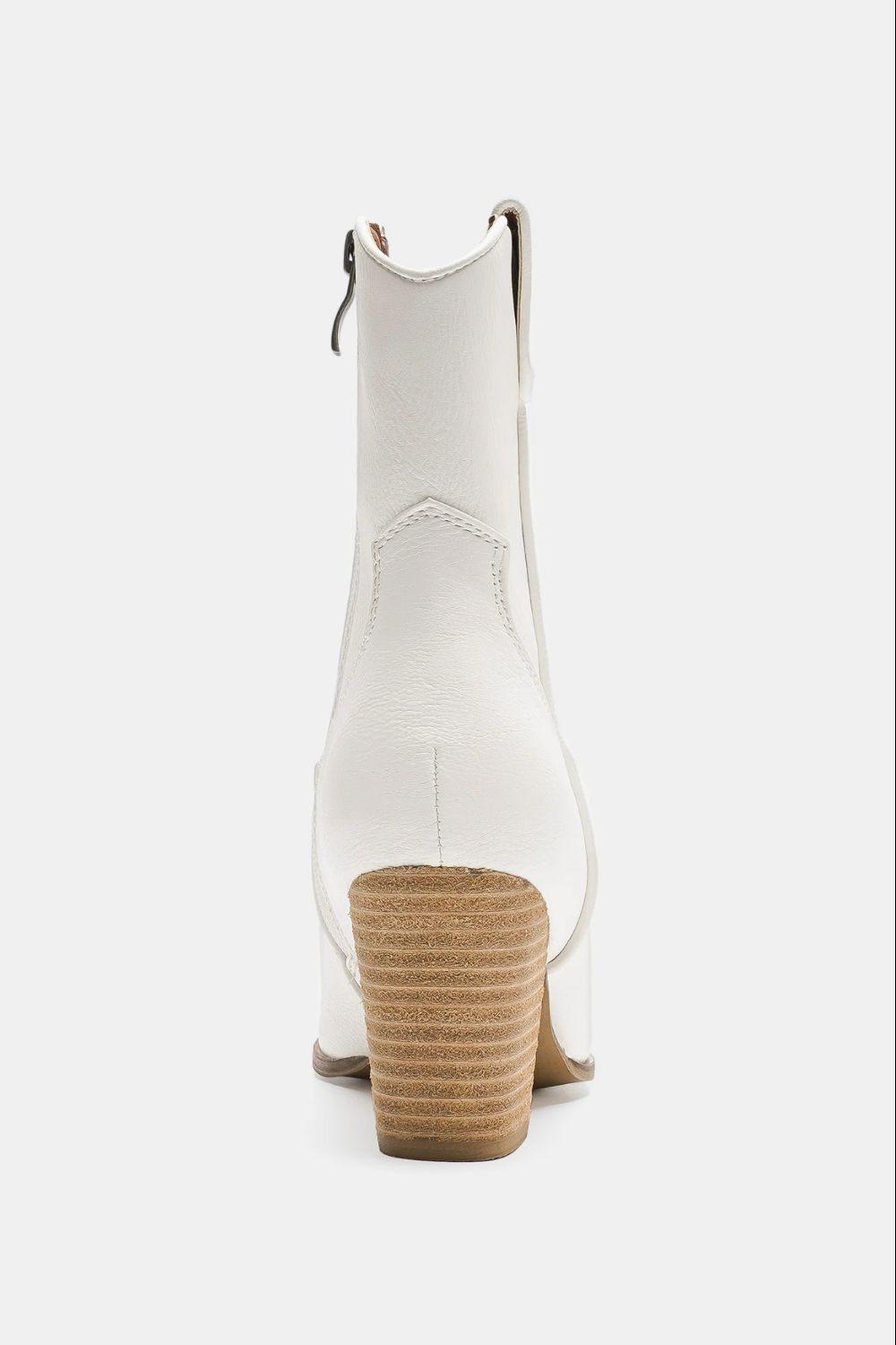 Beast Fashion Faux Leather Block Heel Boots with Side Zippers Trendsi
