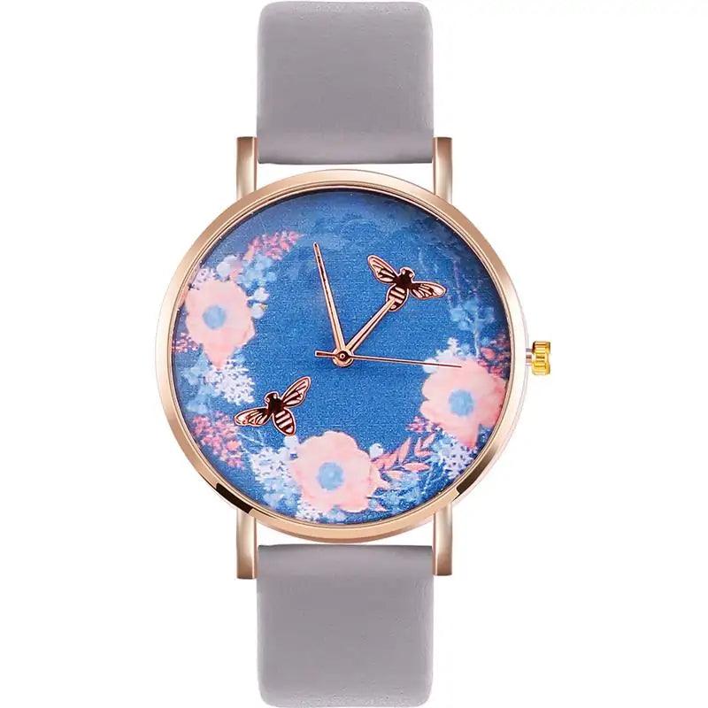 Blue Floral Bee Watch