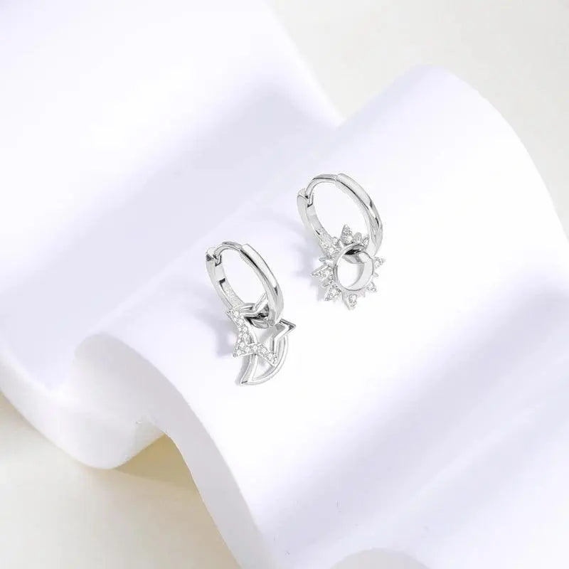 60 Types of Beautiful 925 Sterling Silver Earrings for Women Different Shape Earrings TETAEA