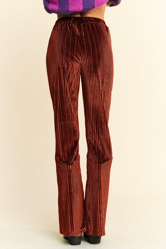 Davi & Dani Elastic Waist Knit Flare Pants Trendsi