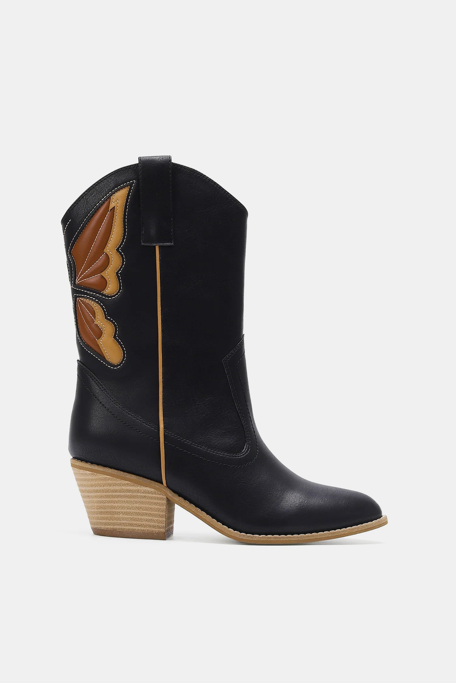 Beast Fashion Butterfly Cut Detail Point Toe Boots Trendsi