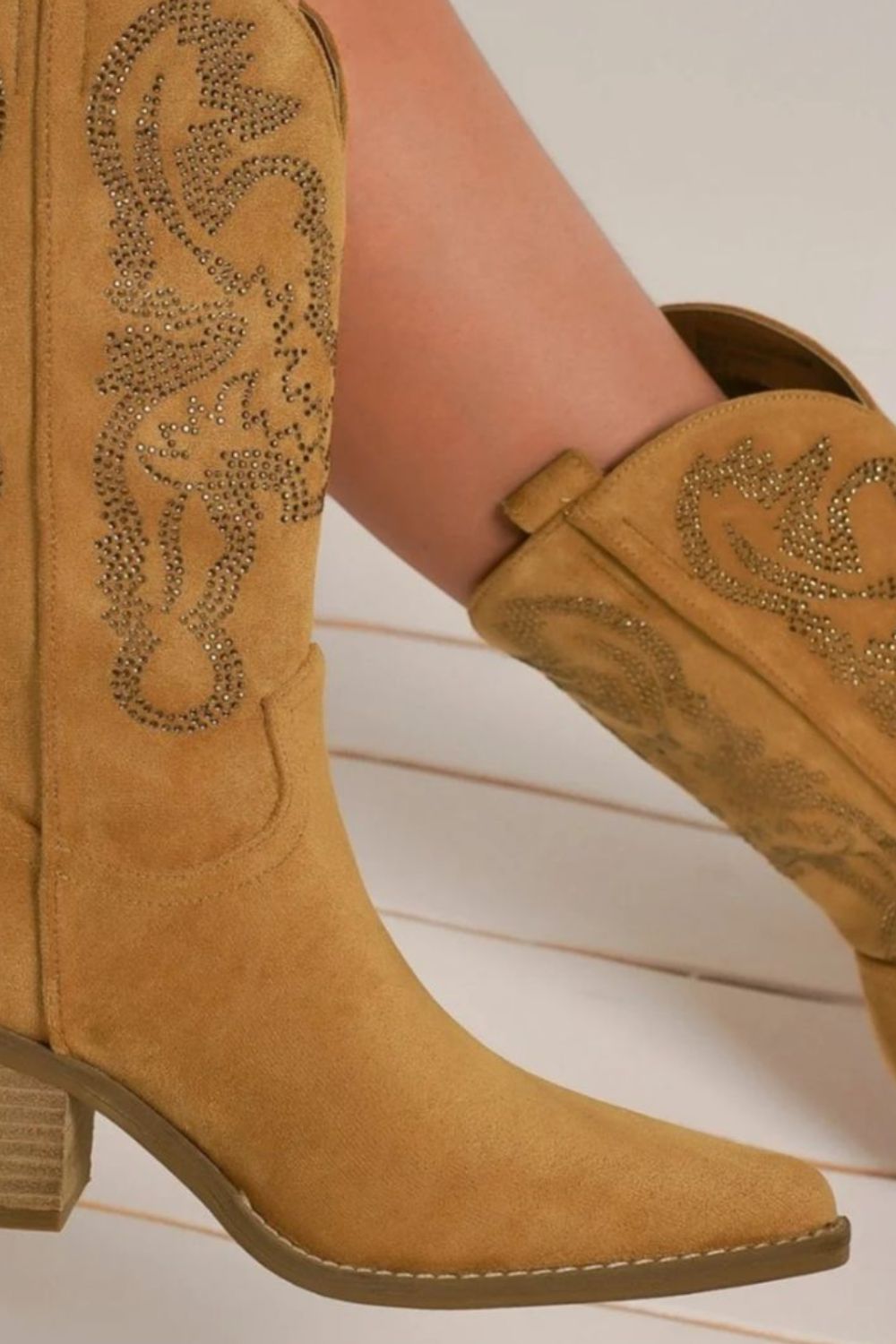 Beast Fashion Rhinestone Detail Point Toe Boots Trendsi