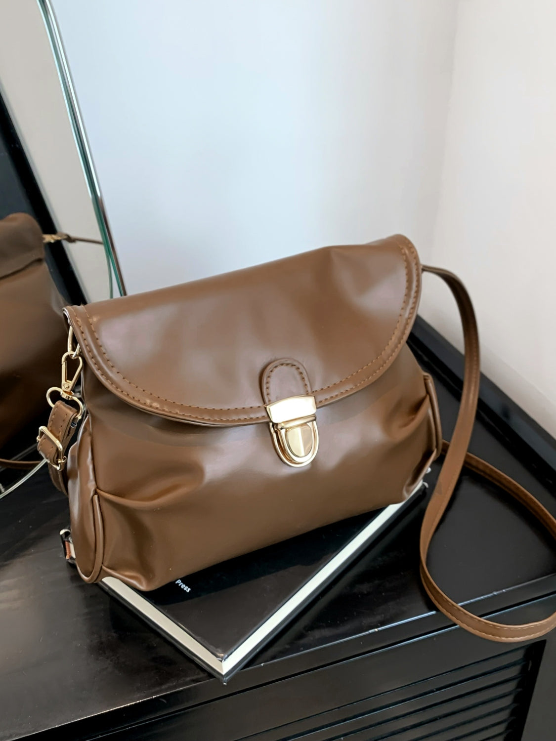 PU Leather Adjustable Strap Crossbody Bag Trendsi