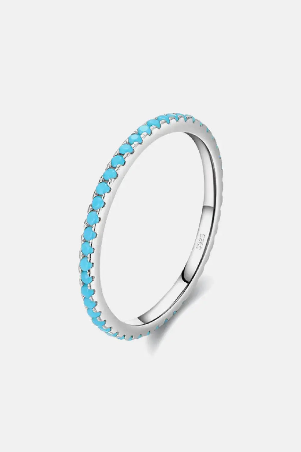 925 Sterling Silver Artificial Turquoise Ring - TETAEA